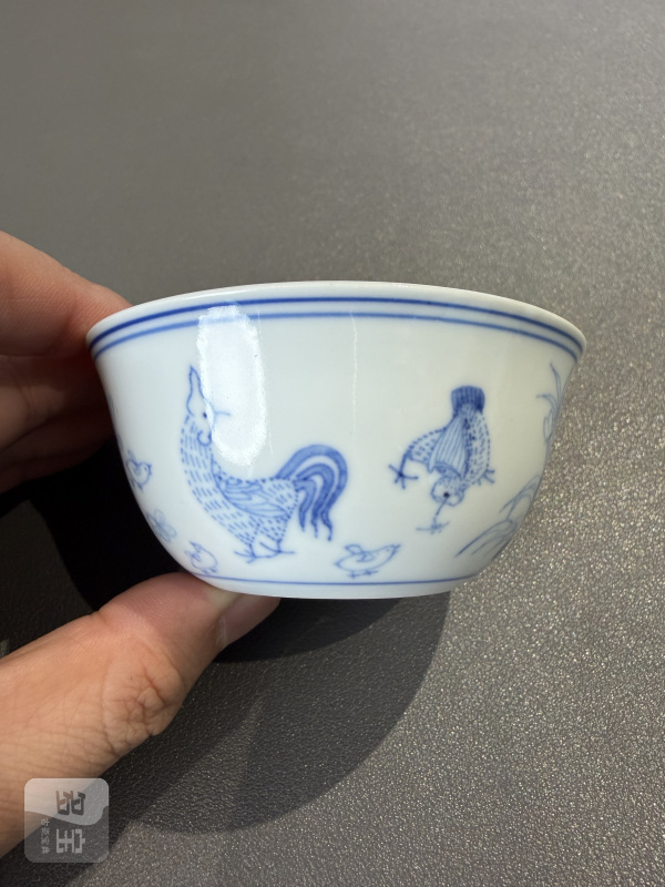 清康熙 仿成窑青花鸡缸杯 - 图4